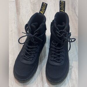 Dr. Martens Black and Yellow Lace-Up Boots